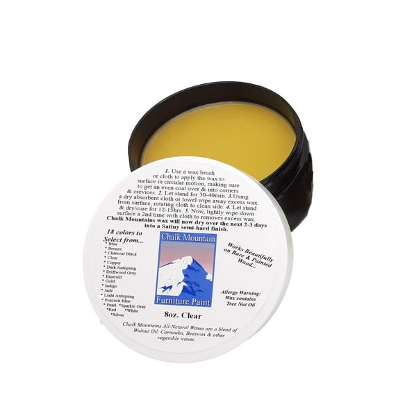 All Natural Furniture Finishing Waxes. Beautifys & Protects Painted & Unfinished Wood 8oz Clear