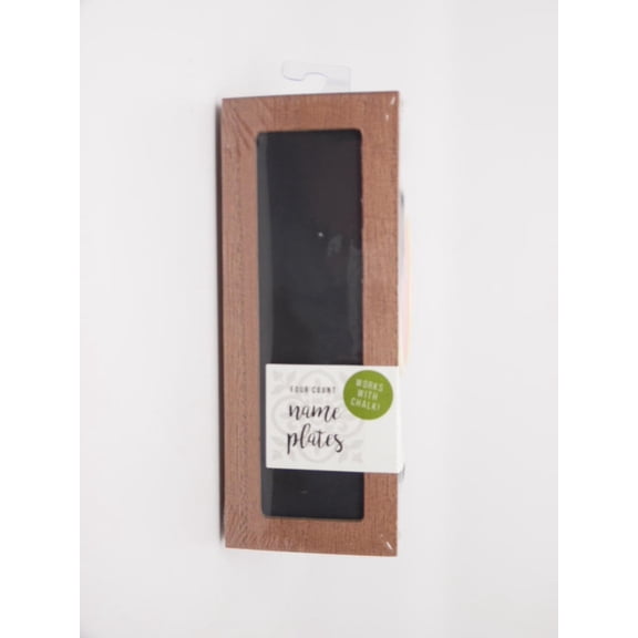 Chalk Name Plates Brown 6-1/2 X 2-1/2 Made For Retail School Classroom 4 Pack