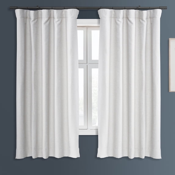 Half Price Drapes Chalk Off White Bellino Textured Faux Linen Room Darkening Curtains For Bedroom & Living Room Curtains(1 Panel), Curtains 63 Inches Long, 50W X 63L