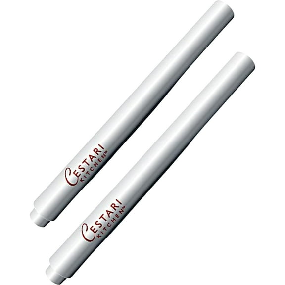 Chalk Pen Set | Bold White Liquid Chalk Marker with 2mm Fine Tip for Writing and Drawing | Erasable Chalkboard Label Chalk Paint Pen | Organizing, Parties, Spices, Weddings, Crafts | 2 pack - Cestari