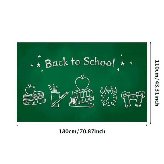 Chalk Style Back to School Banner with School Supplies Elements Background Party Decorations Photography Props Classroom Decor School Event Decorations Backdrop