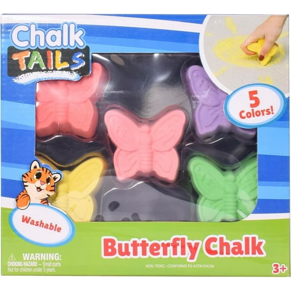 Chalk Tails Chalkboard Chalk Box Set with 5 Assorted Colors, 1 Pack