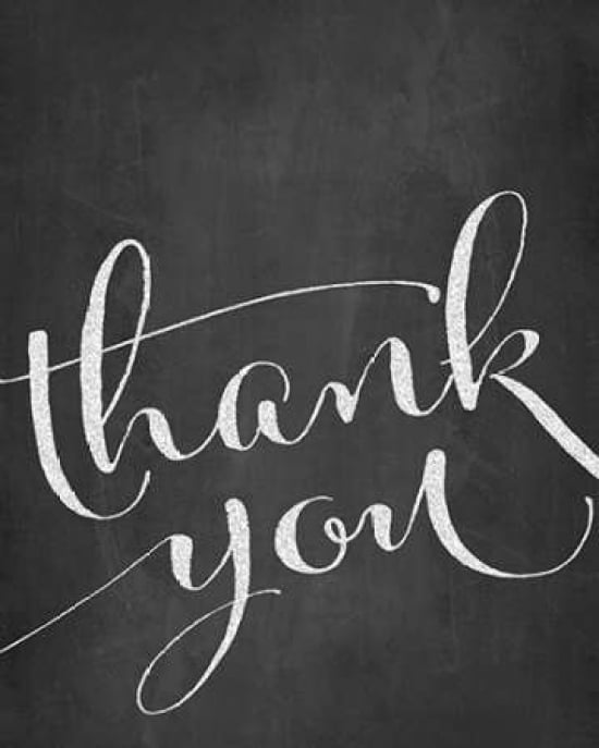 Chalk Thank You Canvas Art - Amy Cummings (24 x 30)