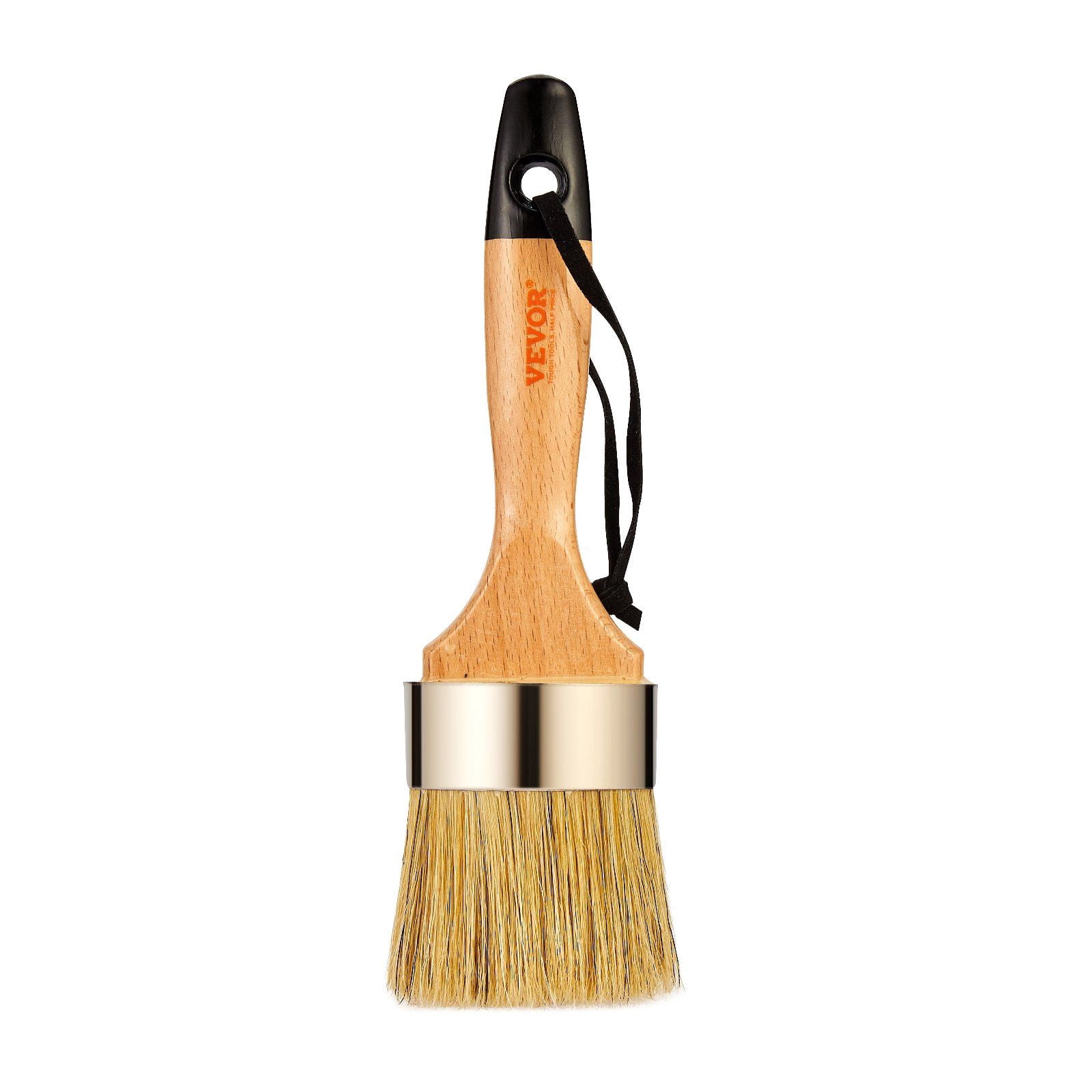 Chalk Wax Paint Brush Set 4PCS for Furniture Painting & Waxing, Natural Bristles with Wood Handle, Includes Round & Oval Brushes for Walls, Cabinets, Doors, Chalk & Wax Applications