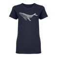 thumbnail image 1 of Chalk Whale Sketch Shaped T-Shirt Women -Image by Shutterstock, Female XX-Large, 1 of 2