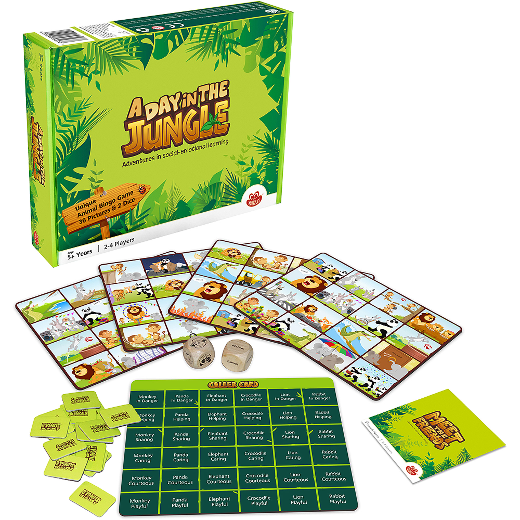 Chalk and Chuckles a Day in the Jungle animal Bingo Game