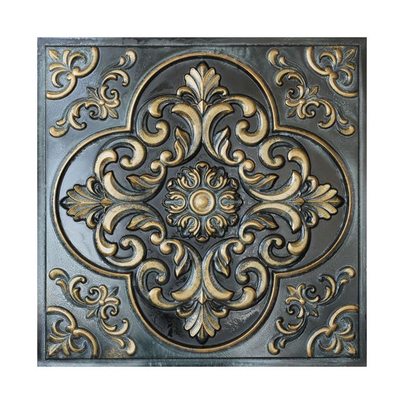 Chalk painted ceiling tiles Suspended Wall Panels for Cafe Club PL88 Bluish gold 10Pcs/pack