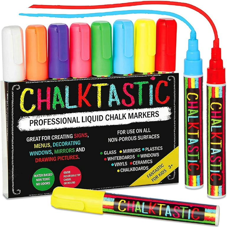 Nontoxic Florescent Liquid Chalk Markers Erasable Pens Kids Adult