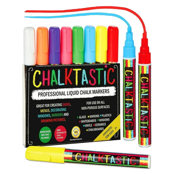 ChalkTastic Liquid Chalk Markers, Set of 8 Neon