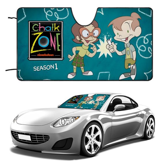 ChalkZone-theme Windshield Sun Shade Front Protector Folding Car Sun Visor Blocks Uv Rays Keeps Your Vehicle Cool52in*28in(130cm*70cm)