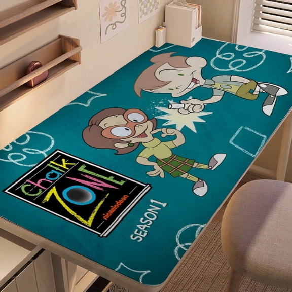 ChalkZone-themed extra-large Non-Slip Base leather Desk Table mat—versatile for computer desks, dining tables, and more.12"x24"(30X60cm)