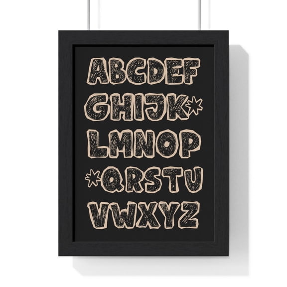 Chalkboard Alphabet Nursery Wall Art Print, Unframed Paper Poster 11x14in