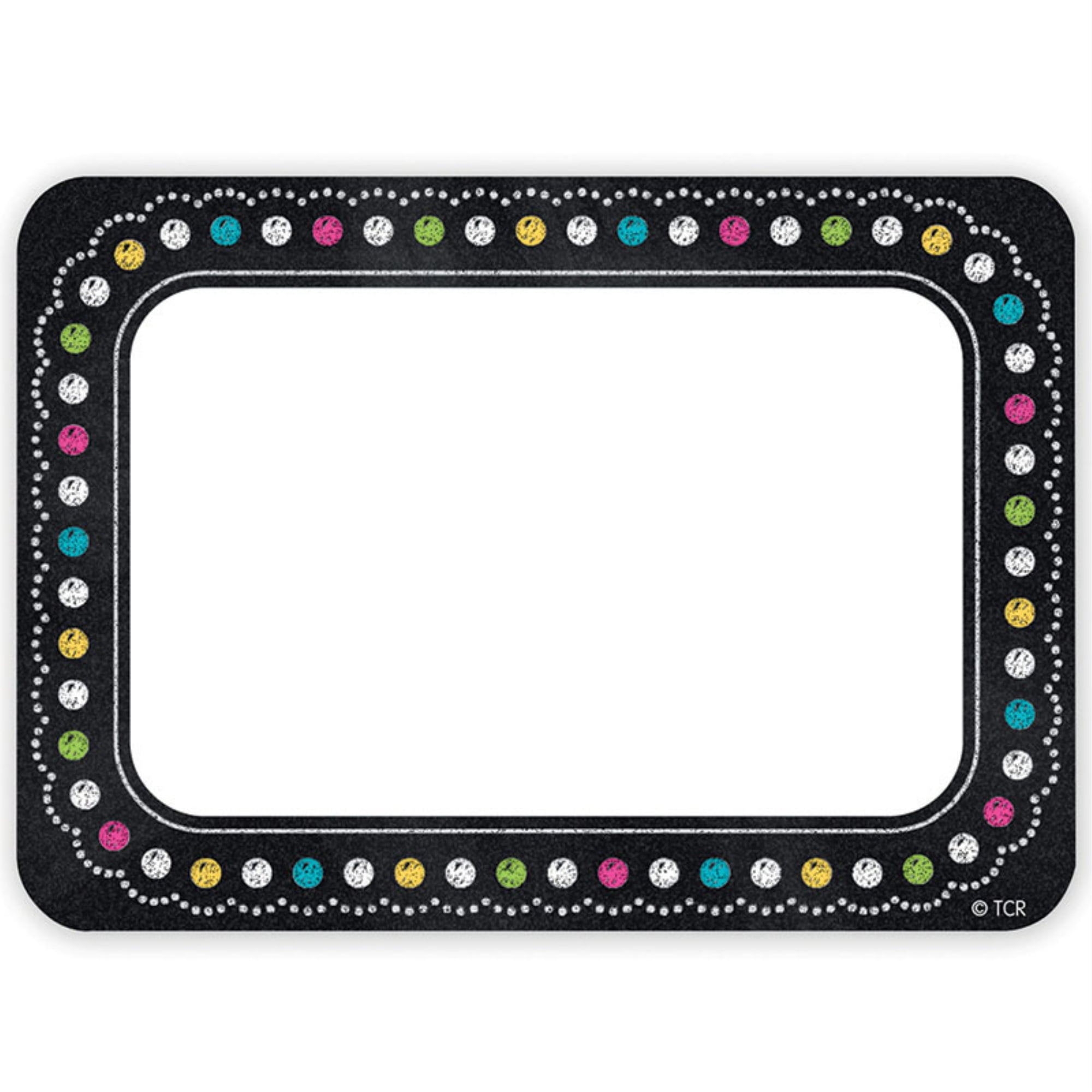 Chalkboard Brights Name Tags