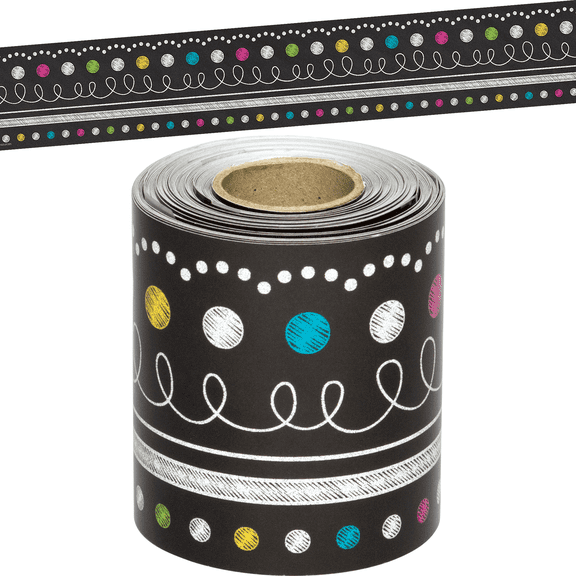 Chalkboard Brights Straight Rolled Border Trim