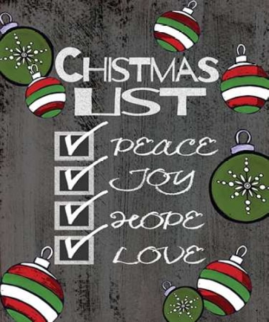 Chalkboard Christmas List Canvas Art - Shanni Welsh (20 x 24)