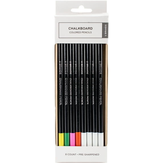 Chalkboard Colored Pencil-Assorted Colors, 6/Pkg