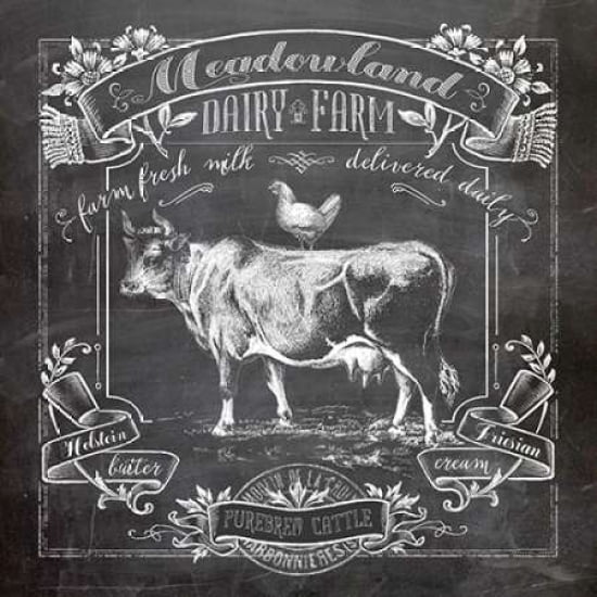 Chalkboard Cow Canvas Art - Lynnea Washburn (24 x 24)