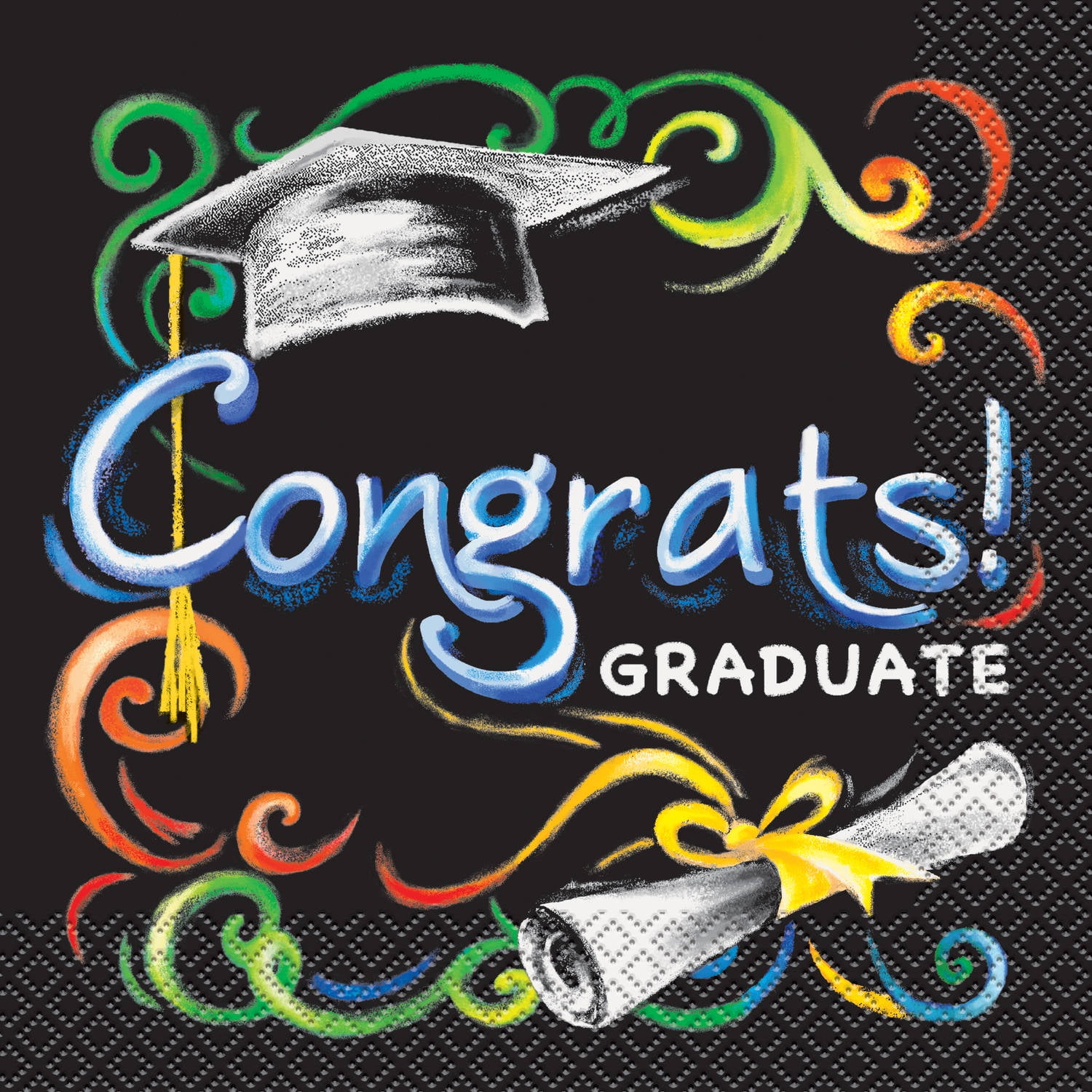 Chalkboard Graduation Paper Napkins, 6.5in, 16ct