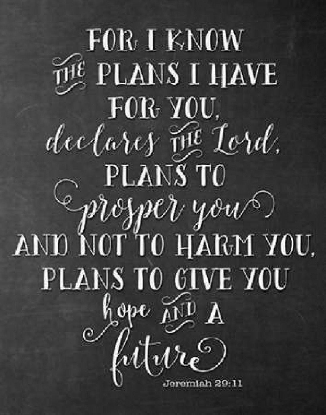 Chalkboard Jeremiah 29-11 Canvas Art - Tara Moss (22 x 28)