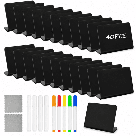 Chalkboard L 40 40 Pack 4"x3" Mini Food Label Signs for Catering Buffets