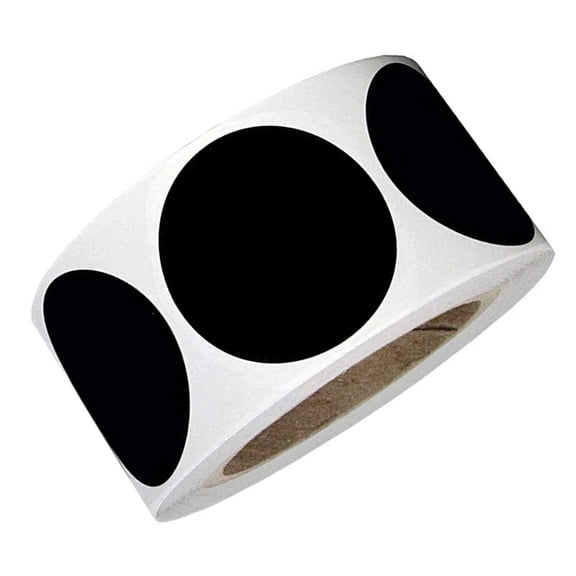 Chalkboard Labels 1 Rolls 120pcs PVC Chalkboard Labels Adhesive Label Sticker Round Shape for Bar Home Office (Black)