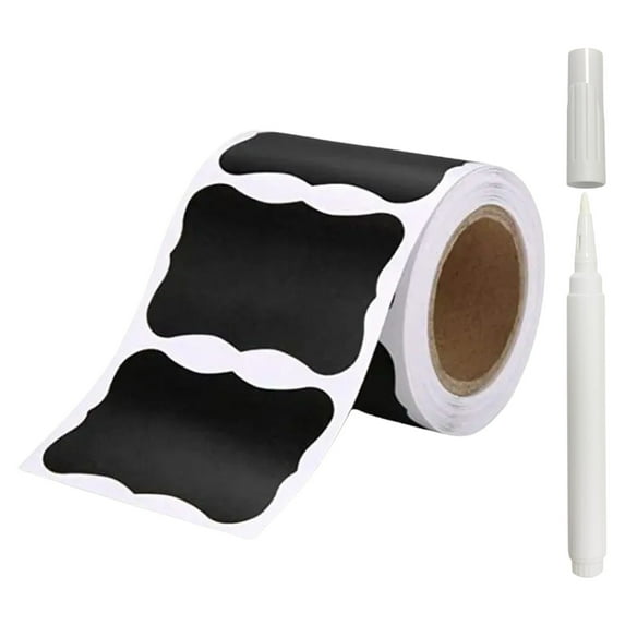 Chalkboard Labels, 150 pcs Waterproof Reusable Blackboard Stickers with 1 pcs Pen for Jars, Parties Decoration, Craft Rooms, Weddings, Storage, Organize Your Home & Kitchen, 1 Set