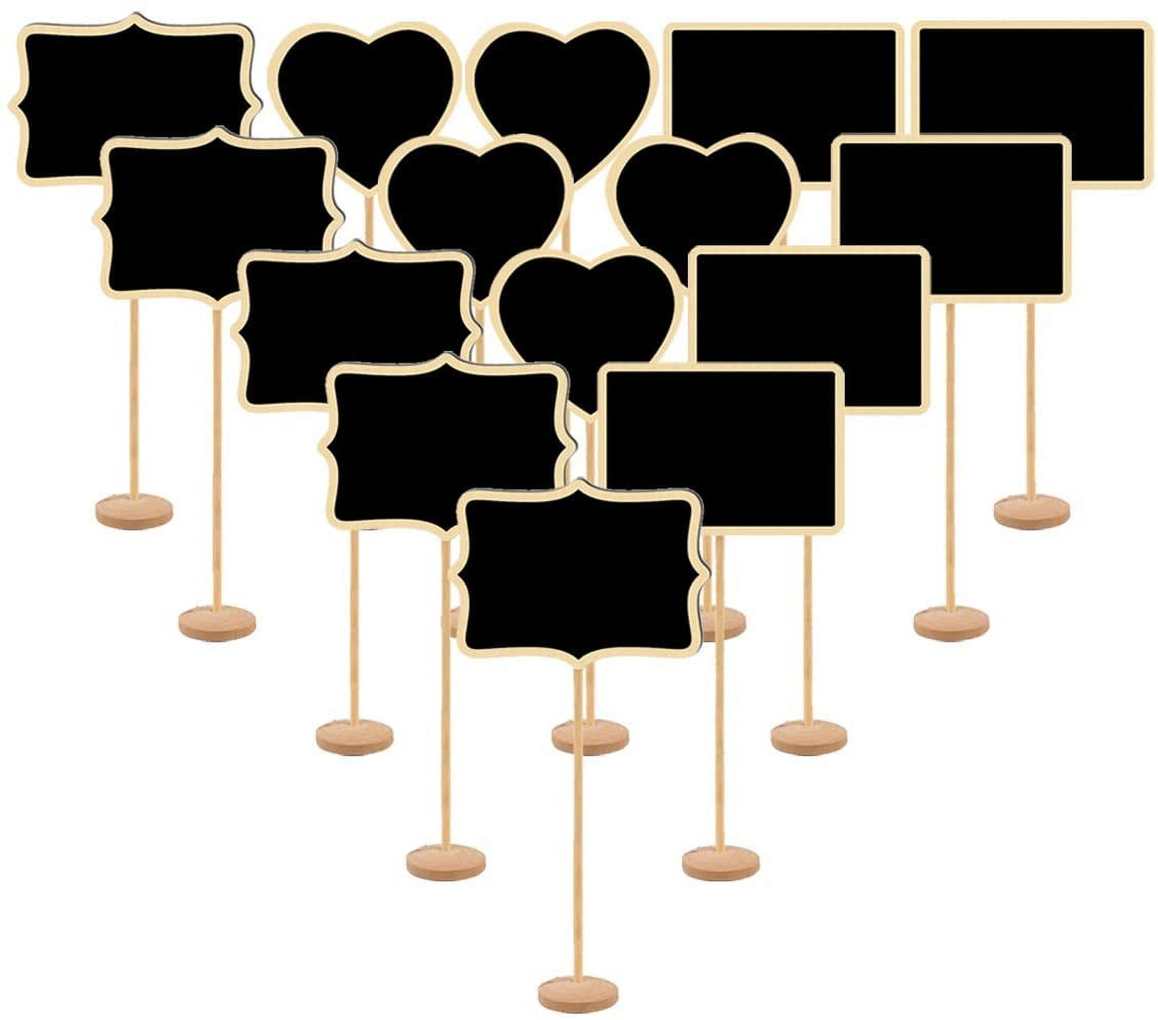 Chalkboard Labels Mini Chalkboards Signs, 15 Pack Small Chalkboards Blackboard with Easel Stand