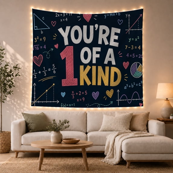 Chalkboard You'Re Letters with Sketchy Numeral Right Kind, Mystical Fantasy for Space Lovers, Galaxy Room Decor, Valentine'S Day Gift, Tapestry Wall Hanging for Bedroom and Dorm