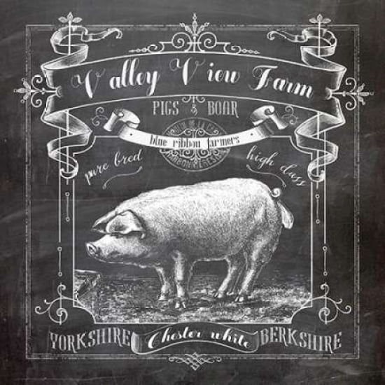 Chalkboard Pig Canvas Art - Lynnea Washburn (24 x 24)