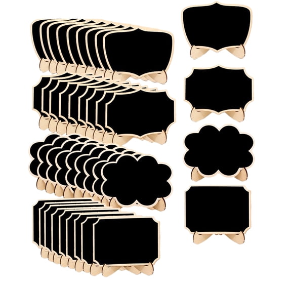 Chalkboard Signs Small Rectangle Chalkboards Tabletop Chalkboard with Wood Base Stands for Party Wedding Table 40pcs