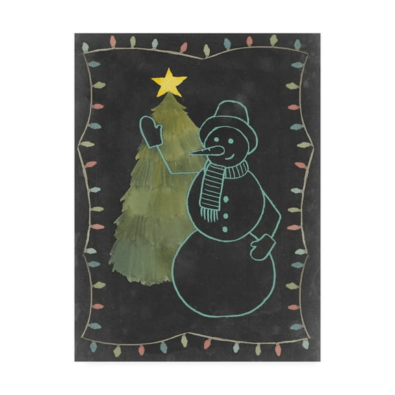 Chalkboard Snowman I' Canvas Art by Grace Popp