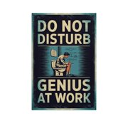 Chalkboard Style Bathroom Poster Genius at Work Funny Scientist Wall Art Print Poster