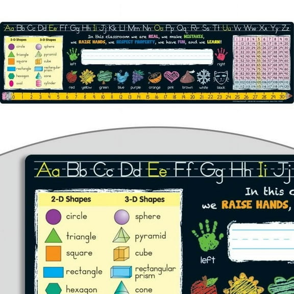 Chalkboard-Style Grades K-2 Self-Adhesive Deluxe Plastic Desktop Helpers - Set Of 24