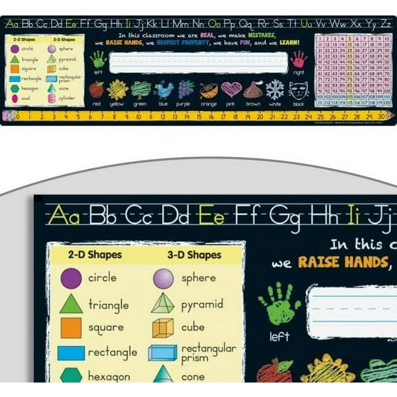 Chalkboard-Style Grades K-2 Self-Adhesive Vinyl Desktop Helpers - Set Of 24
