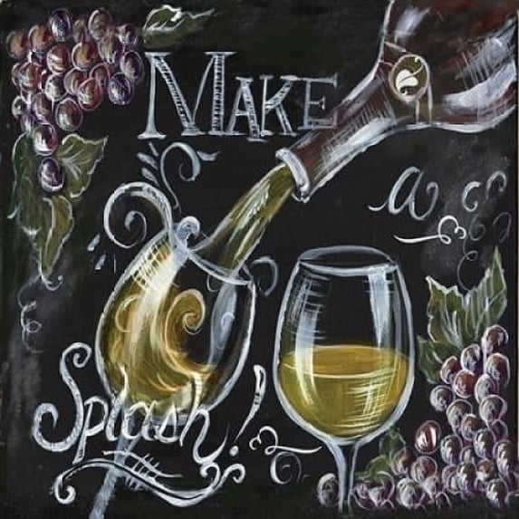 Chalkboard Wine II Poster Print by Tre Sorelle Studios