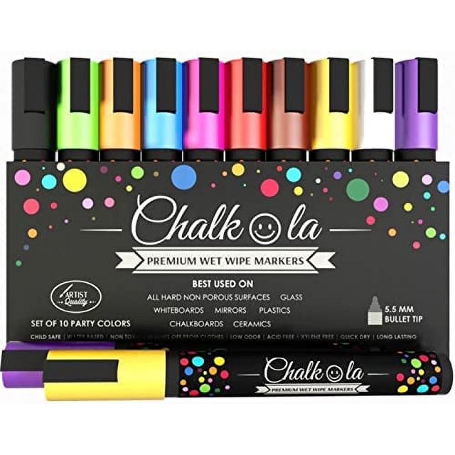 Chalkola Chalk Markers for Chalkboard, Blackboard, Window, Bistro, Car