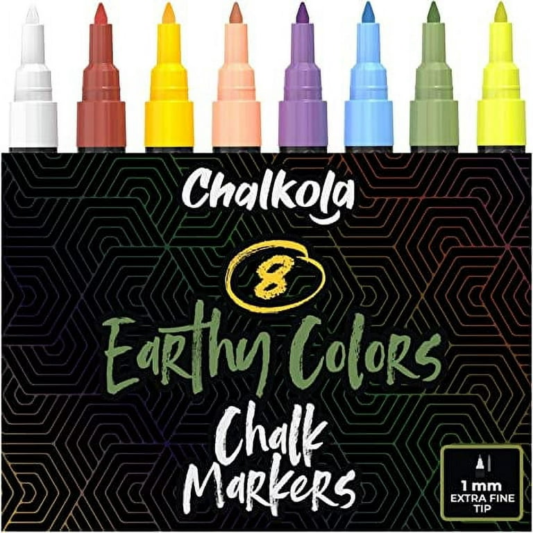 Classic Color Chalk Markers with 1mm Extra Fine Nib - Pack of 8