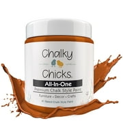 Chalky Chicks 4 Fl Oz Matte Acorn Orange Chalk Paint for Furniture Without Sanding - No Prep Furniture Paint No Sanding All in One for Crafts, Wood, Cabinet, Walls, Metal, Dresser, Farmhouse