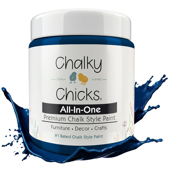 Chalky Chicks 8 Fl Oz Matte DC Blue Navy Blue Chalk Paint for Furniture Without Sanding - No Prep Furniture Paint No Sanding All in One for Crafts, Wood, Cabinet, Walls, Metal, Dresser, Farmhouse