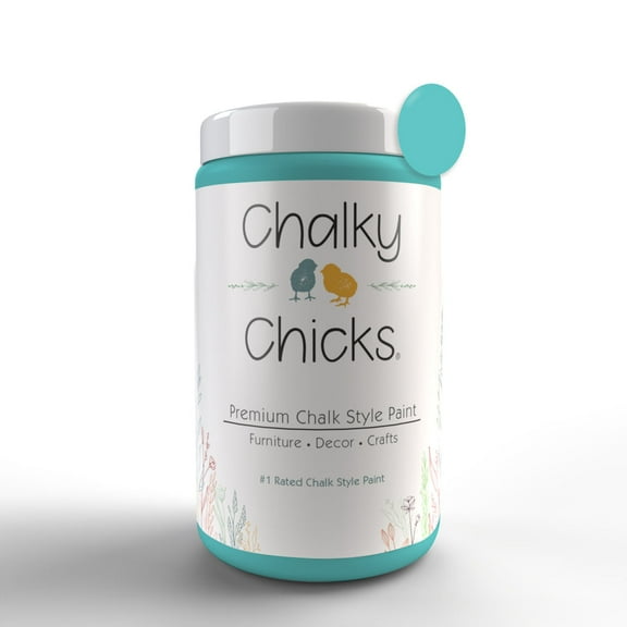 Chalky Chicks Premium Chalk Style Paint for Furniture, Home Decor & DIY Crafts – Eco Friendly – No Sanding, No Primer Needed – Multi Surface Paint – Mermaid (Green Teal) – 32 oz – Made in the USA