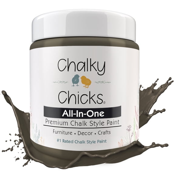 Chalky Chicks 16 Fl Oz Matte Beachwood (Brown/Gray) Chalk Paint for Furniture Without Sanding - No Prep Furniture Paint No Sanding All in One for Crafts, Wood, Walls, Cabinet, Metal