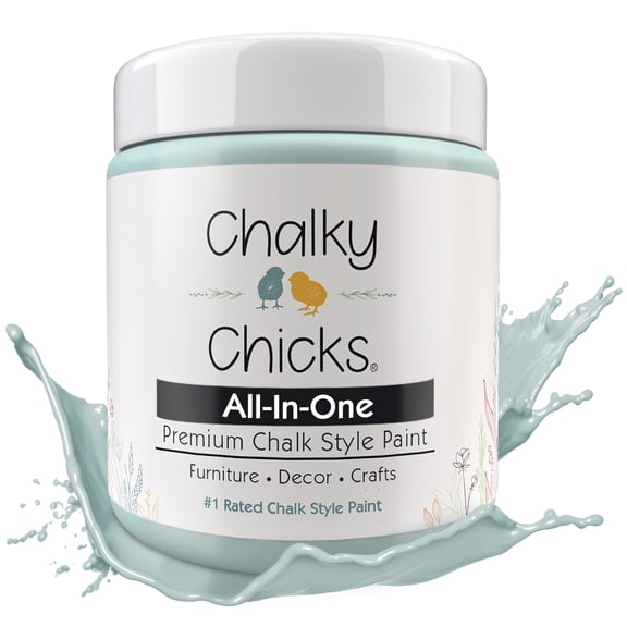 Chalky Chicks 16 Fl Oz Matte Cancun Blue (Light Blue) Chalk Paint for Furniture Without Sanding - No Prep Furniture Paint No Sanding All in One for Crafts, Walls, Cabinet, Metal, Dresser, Farmhouse