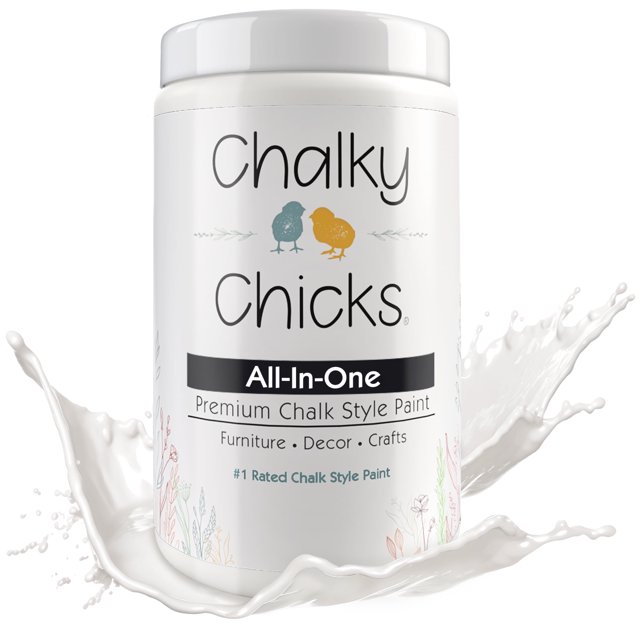 Chalky Chicks 32 Fl Oz Matte Hail White Chalk Paint for Furniture ...