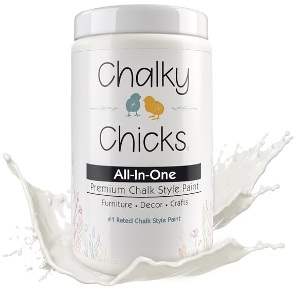 Chalky Chicks 32 Fl Oz Matte Old Lace (Off White) Chalk Paint for Furniture Without Sanding - No Prep Furniture Paint No Sanding All in One for Crafts, Wood, Walls, Cabinet, Metal, Dresser, Farmhouse