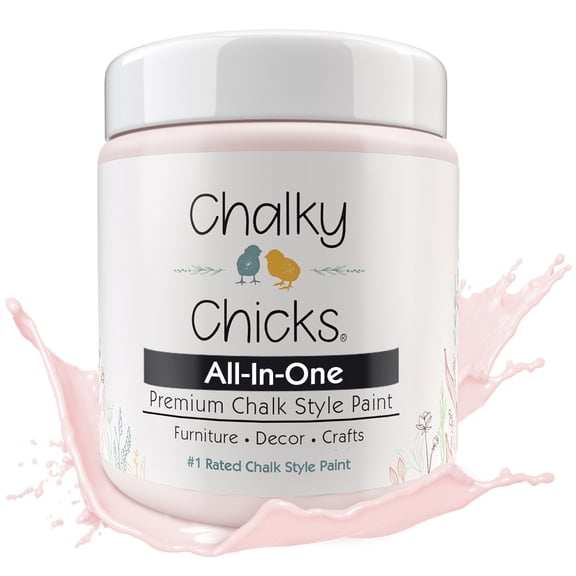 Chalky Chicks 16 Fl Oz Matte Paris Pink Chalk Paint for Furniture Without Sanding - No Prep Furniture Paint No Sanding All in One for Crafts, Wood, Walls, Cabinet, Metal, Dresser, Farmhouse