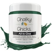 Chalky Chicks 16 Fl Oz Matte Shamrock (Dark Green) Chalk Paint for Furniture Without Sanding - No Prep Furniture Paint No Sanding All in One for Crafts, Wood, Walls, Cabinet, Metal