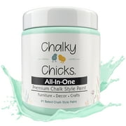 Chalky Chicks 16 Fl Oz Matte Wintergreen (Mint) Chalk Paint for Furniture Without Sanding - No Prep Furniture Paint No Sanding All in One for Crafts, Wood, Walls, Cabinet, Metal, Dresser, Farmhouse