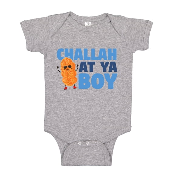 Challah At Ya Boy Baby Bodysuit One Piece NB Athletic Heather