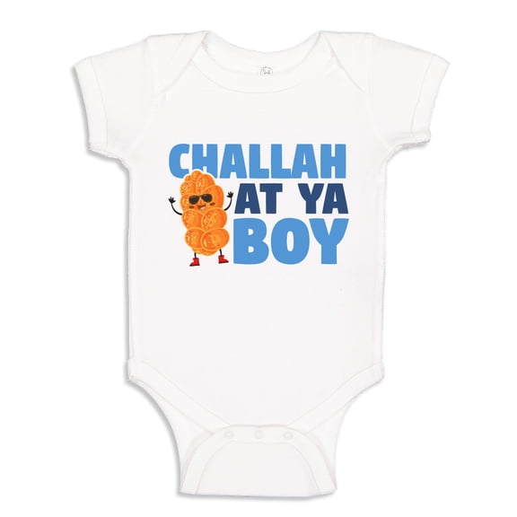 Challah At Ya Boy Baby Bodysuit One Piece NB White