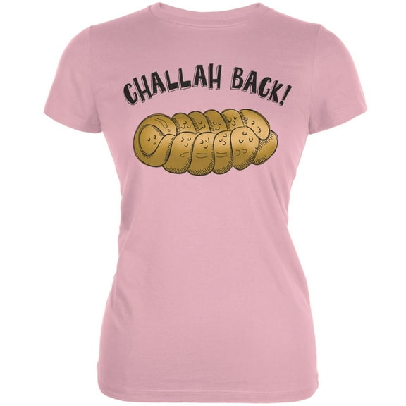 Challah Back Pink Juniors Soft T-Shirt - Small